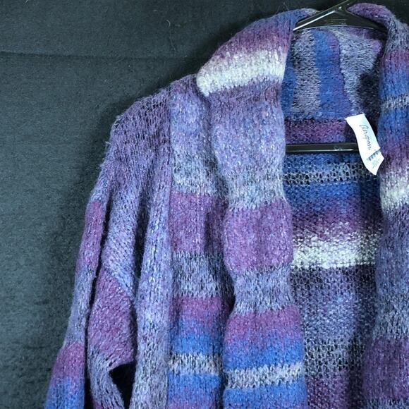 Aeropostale Womens Sweater Multicolored Open Front Cardigan Wool Blend Medium - Picture 4 of 12